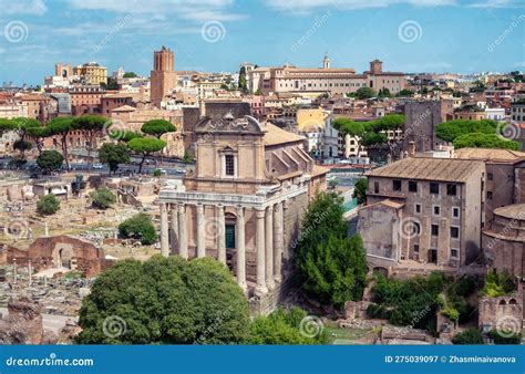 Amazing Aerial View of the Ruins of the Famous Roman Forum Stock Image ...