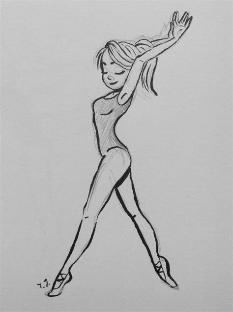 Gymnastics girl sketch. By Yenthe Joline. | Balerin çizim, Çizim fikirleri, Çizim eğitimleri