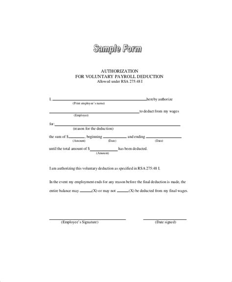 FREE 12+ Sample Payroll Deduction Forms in PDF | MS Word | Excel