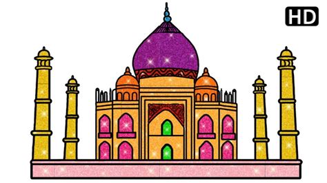 taj mahal drawing | how to draw taj mahal easy coloring step by step - YouTube