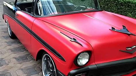 1956 Chevrolet Bel Air Custom FLAT RED PAINT - YouTube