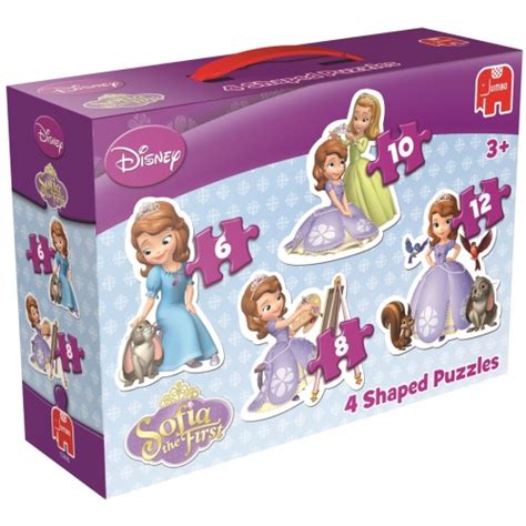 Disney Sofia The First 4 In 1 Shaped 6 8 10 12 Piece Jigsaw Puzzle Game 8710126174753