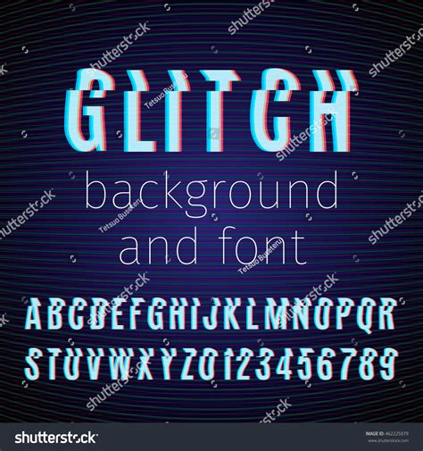 Vector Glitch Background Font Letters Numbers Stock Vector (Royalty ...