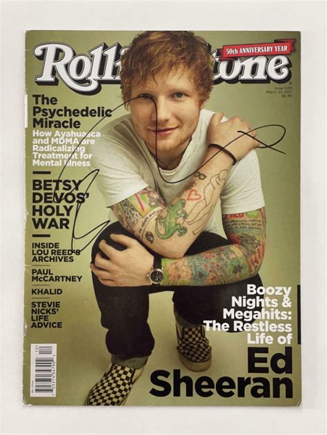 ED SHEERAN SIGNED AUTOGRAPH ROLLING STONE MAGAZINE - PLUS, DIVIDE, EQUALS ACOA | Autographia