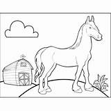 Coloring Horse Farm Pages Cute Printable Kids Animal Colouring Horses  sketch template