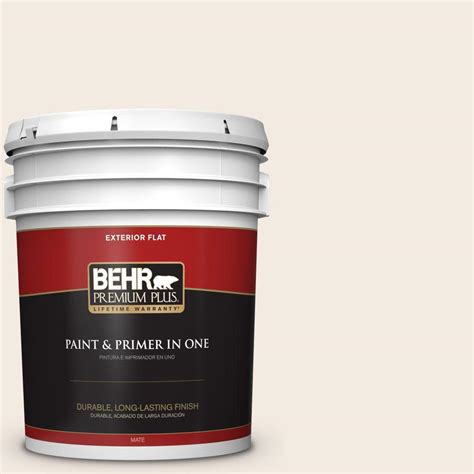 BEHR Premium Plus 5 gal. #12 Swiss Coffee Flat Exterior Paint-405005 - The Home Depot