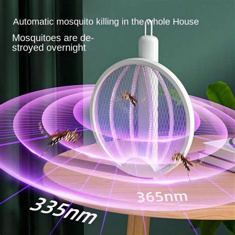 1 Pc 2 In 1 Electric Shock And Mosquito Light Dual Mode Household Electric Mosquito Bat ...