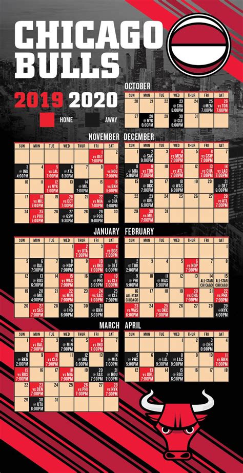 Chicago Bulls 2019/2020 schedule | Chicago bulls, Chicago, Mem