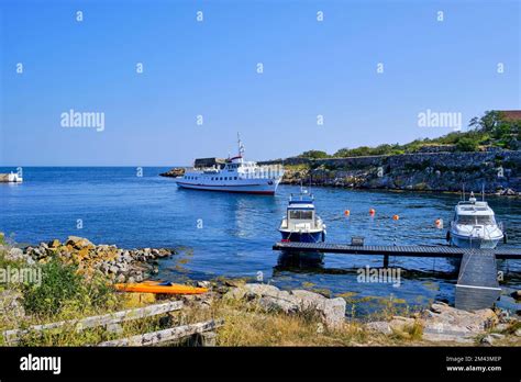 Out and about on the Ertholmen islands, view of sea and marine traffic from Frederiksö ...