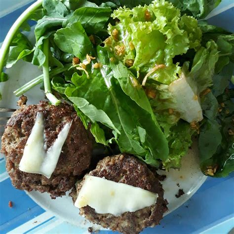 Beef patties with mozzarella cheese and mixed greens – BRYOLOGUE