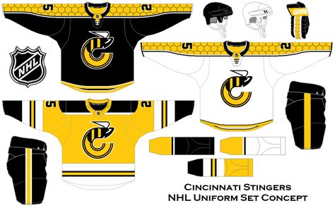 Cincinnati Stingers NHL Uniform Set Concept. My idea of what the Stingers would look like today ...