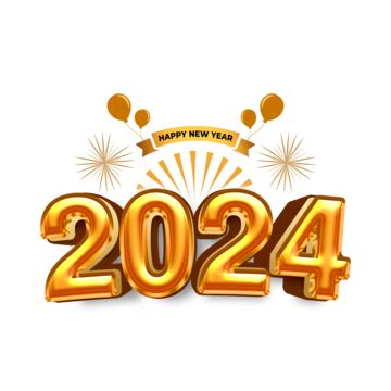 Happy New Year 2024, 2024, Happy New Year, Golden 3d PNG Transparent Clipart Image and PSD File ...