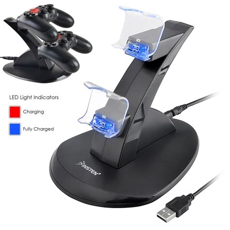 Insten Dual USB Charger Dock Station Stand for Sony Playstation 4 PS4 Controller LED Cradle ...