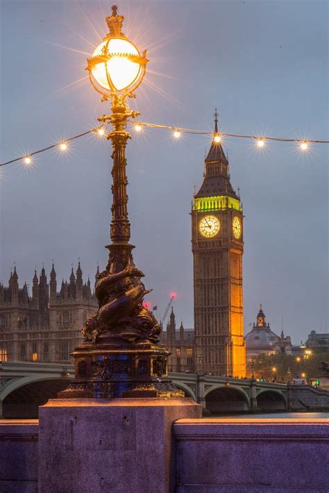 Big Ben at Night with Lamppost Elizabeth Tower and British | Etsy in ...