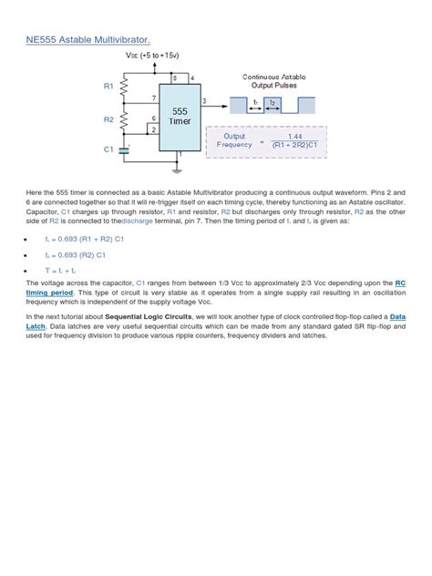 NE555 Astable Multivibrator | PDF | Electrical Components | Electronic Circuits