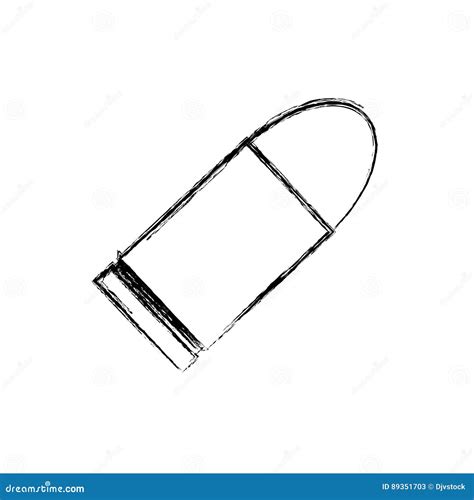 Isolated bullet gun stock illustration. Illustration of metal - 89351703