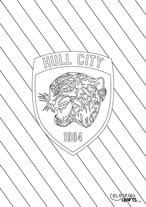 Striped Hull City Badge Printable Colouring Page - Colouring Crafts