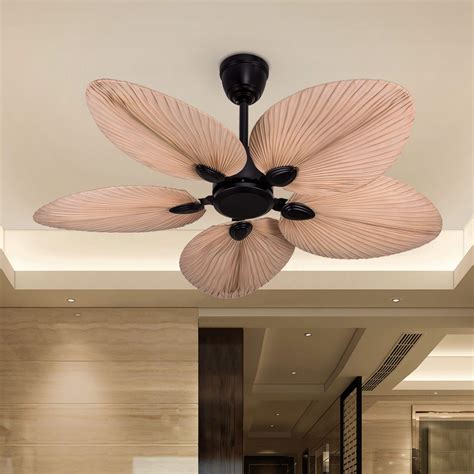 White Palm Leaf Ceiling Fan With Light | Shelly Lighting