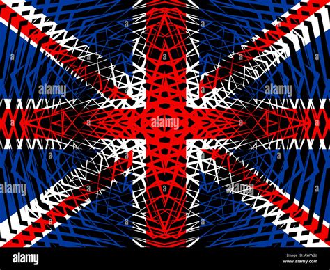 Representation of British flag with design, close up Stock Photo - Alamy