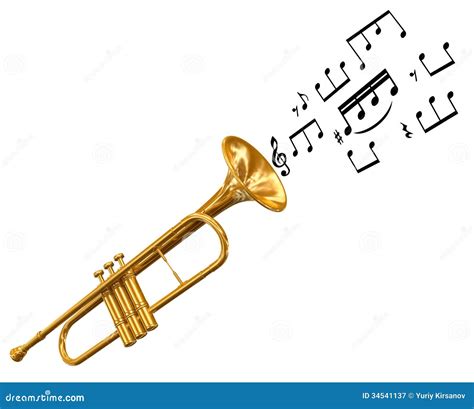 Cartoon Trumpet With Music Notes images