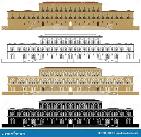 Palazzo Pitti in Florence, Italy Stock Vector - Illustration of drawing ...