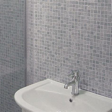 Mosaic Grey Tile Effect Panels from The Bathroom Marquee