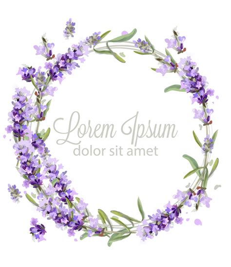 Premium Vector | Lavender wreath card watercolor