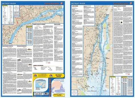 Detroit river fishing map - Detroit river map (Michigan - USA)