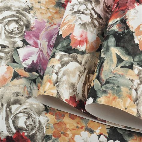 American Flowers Wallcovering Pastoral Floral Wallpaper | BVM Home