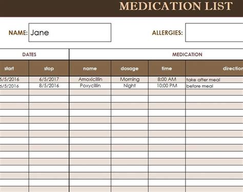 free medication administration record template excel - Yahoo Image ...