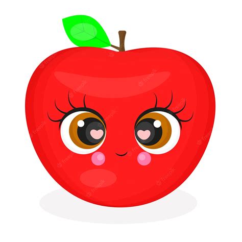 Premium Vector | Cute apple character summer illustration cute apple ...