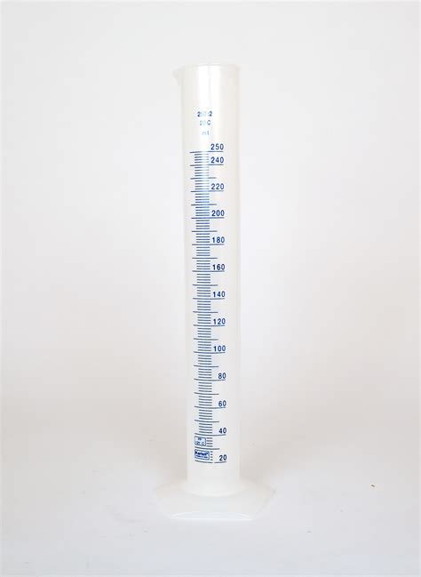 Measuring cylinder plastic translucent 250mL blue graduations – Vintessential Wine Laboratories