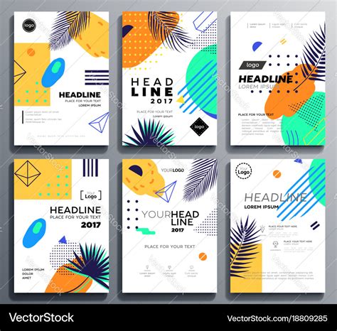 Set of presentation booklet covers - modern Vector Image