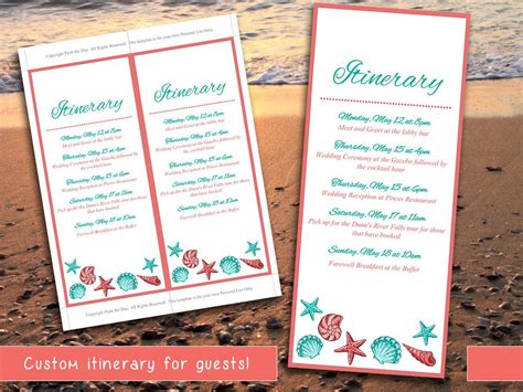 Destination Wedding Itinerary Template