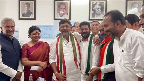 Revanth Reddy-led Congress delegation meets Governor, stakes claim to ...