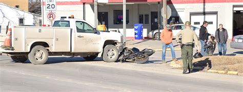 Motorcycle and truck collide on Main Street in Rock Port - Farmer Publishing