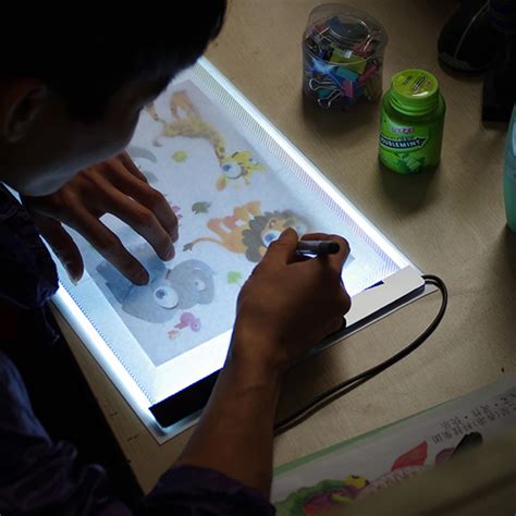 EZLIFE 1 Set A4 Tracing Drawing Board LED Artist Thin Art Stencil Board Light Box Tracing ...