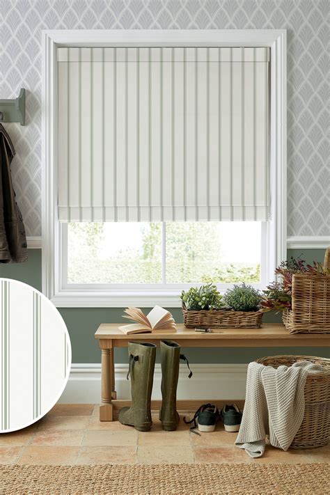 Buy Laura Ashley Green 100% Cotton Farnworth Made to Measure Roman Blinds from the Next UK ...