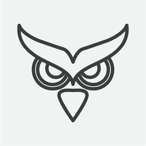 owl eyes flat line modern logo design 5351891 Vector Art at Vecteezy