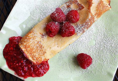 Vanilla Crepes with Warm Raspberry Compote - BC Raspberries