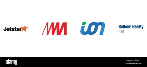 ION RAPID TRANSIT, JETSTAR, BALFOUR BEATTY RAIL GMBH, METRO MALAGA. Editorial vector logo ...