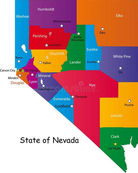 State of Nevada. Map of Nevada state designed in illustration with the ...