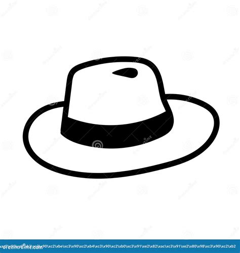 Vector Hand Drawn Fedora Hat Outline Doodle Icon. Trilby Sketch ...