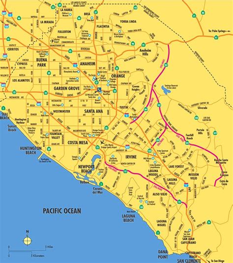 Map California Orange County – Topographic Map of Usa with States