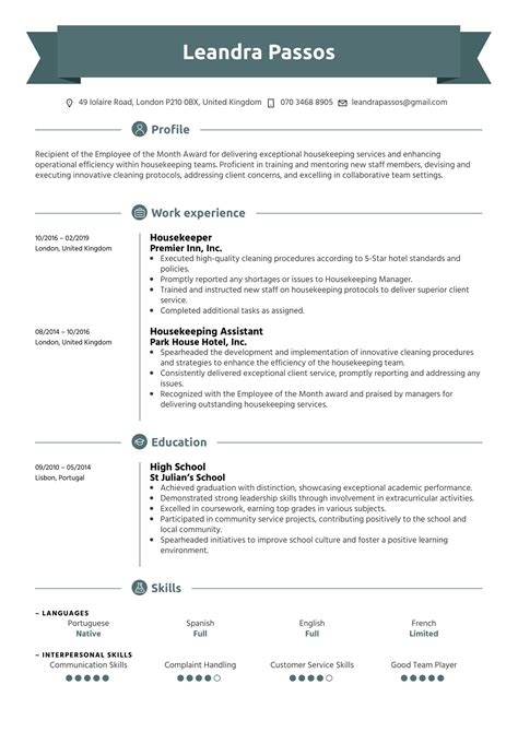 How To Craft An Effective Housekeeping Resume