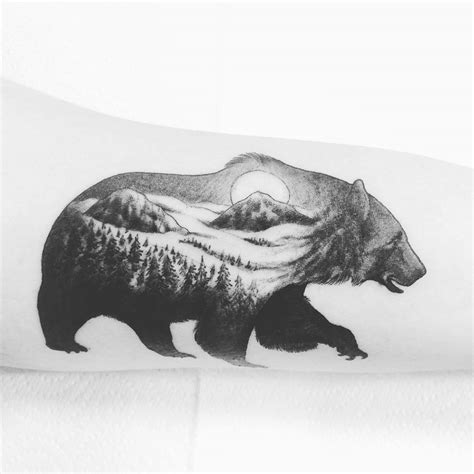 Black Bear Outline Tattoo