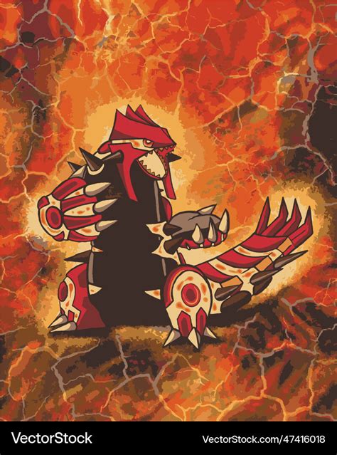 Mega groudon Royalty Free Vector Image - VectorStock