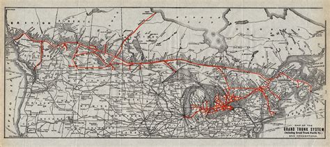 1915 Antique Grand Trunk Railway System Map Grand Trunk - Etsy | Map ...