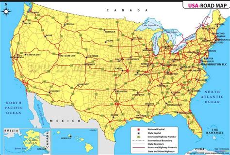 US Road Map, Road Map of USA | Usa road map, Usa map, Us travel map