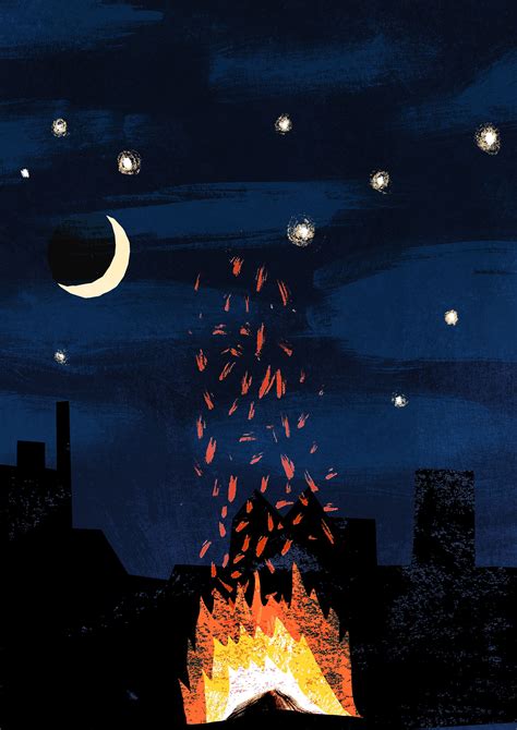 Bonfire Night Illustration | Night illustration, Night painting, Night art